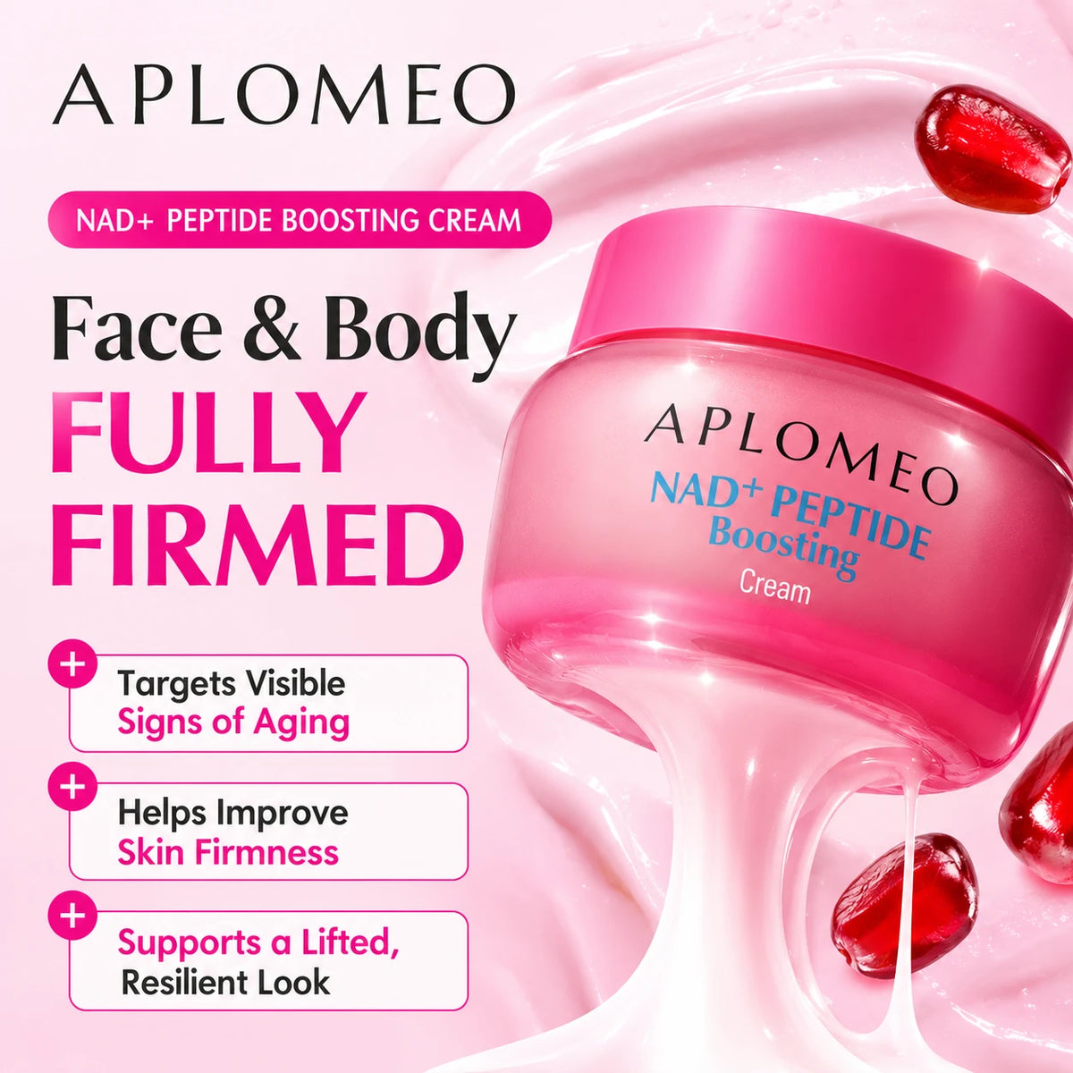 Aplomeo NAD+ Peptide Firming Cream for face and body